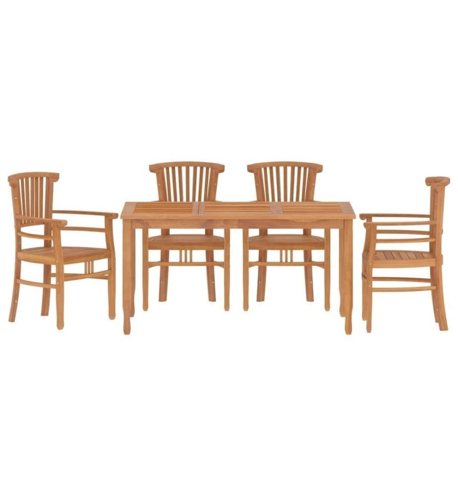 Ensemble à dîner de jardin 5 pcs Bois de teck massif