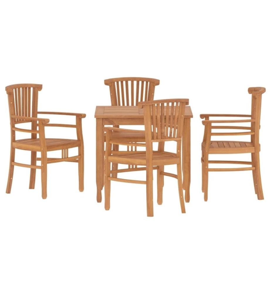 Ensemble à dîner de jardin 5 pcs Bois de teck massif