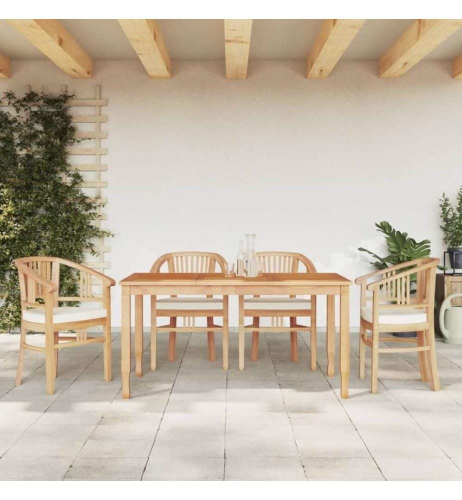 Ensemble à dîner de jardin 5 pcs Bois de teck massif
