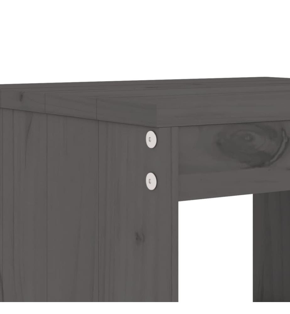 Ensemble à dîner de jardin 5 pcs gris bois massif de pin