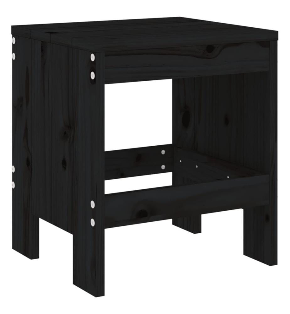 Ensemble à dîner de jardin 5 pcs noir bois massif de pin