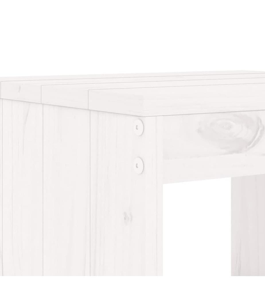 Ensemble à dîner de jardin 5 pcs blanc bois massif de pin