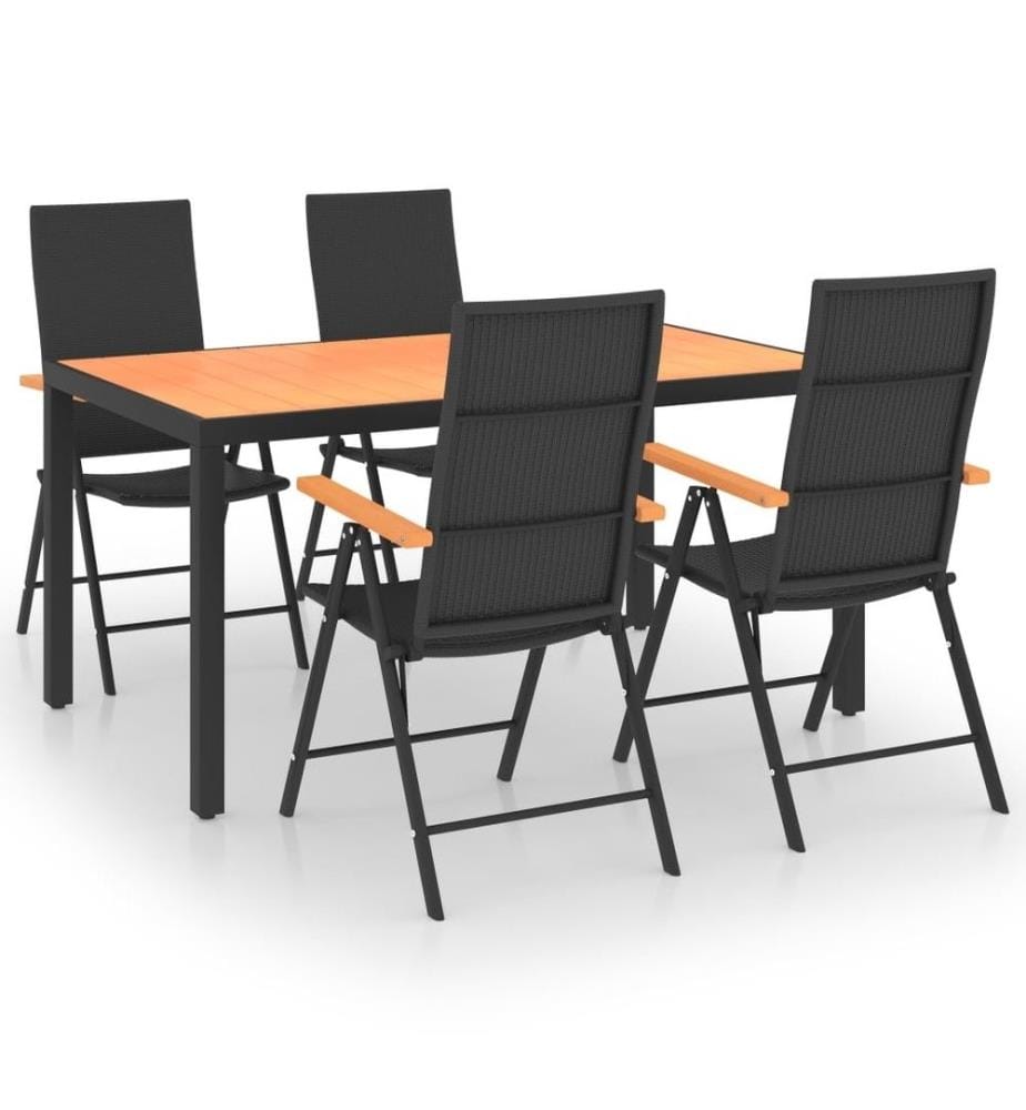 5-tlg. Garten-Essgruppe Schwarz und Braun