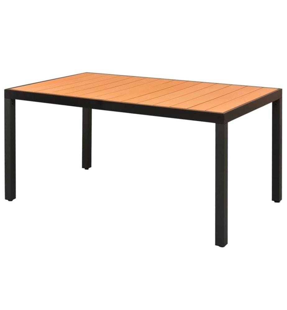 Ensemble à dîner de jardin 5 pcs Rotin PVC Noir et marron