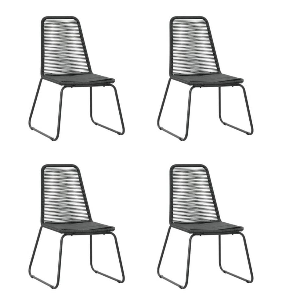 Ensemble à dîner de jardin 5 pcs Rotin PVC Noir et marron