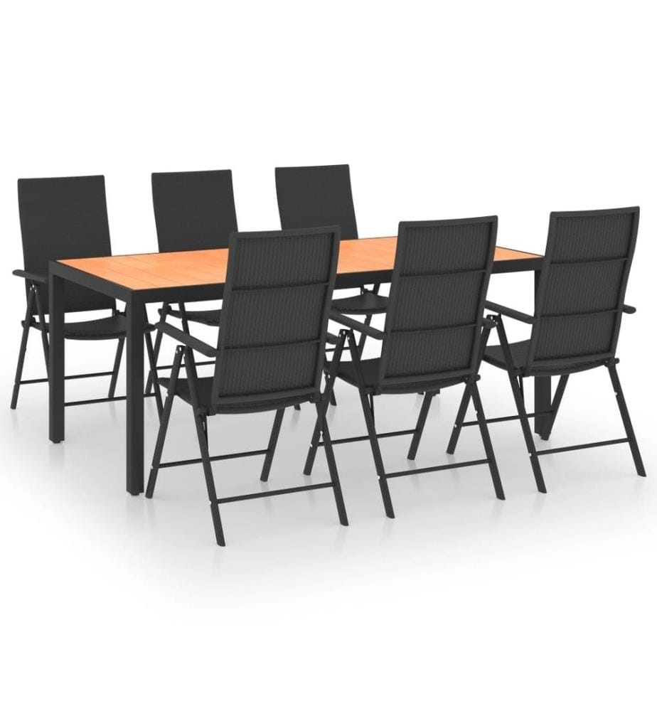 7-tlg. Garten-Essgruppe Schwarz und Braun
