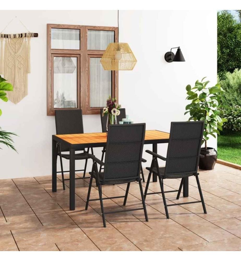 5-tlg. Garten-Essgruppe Schwarz und Braun