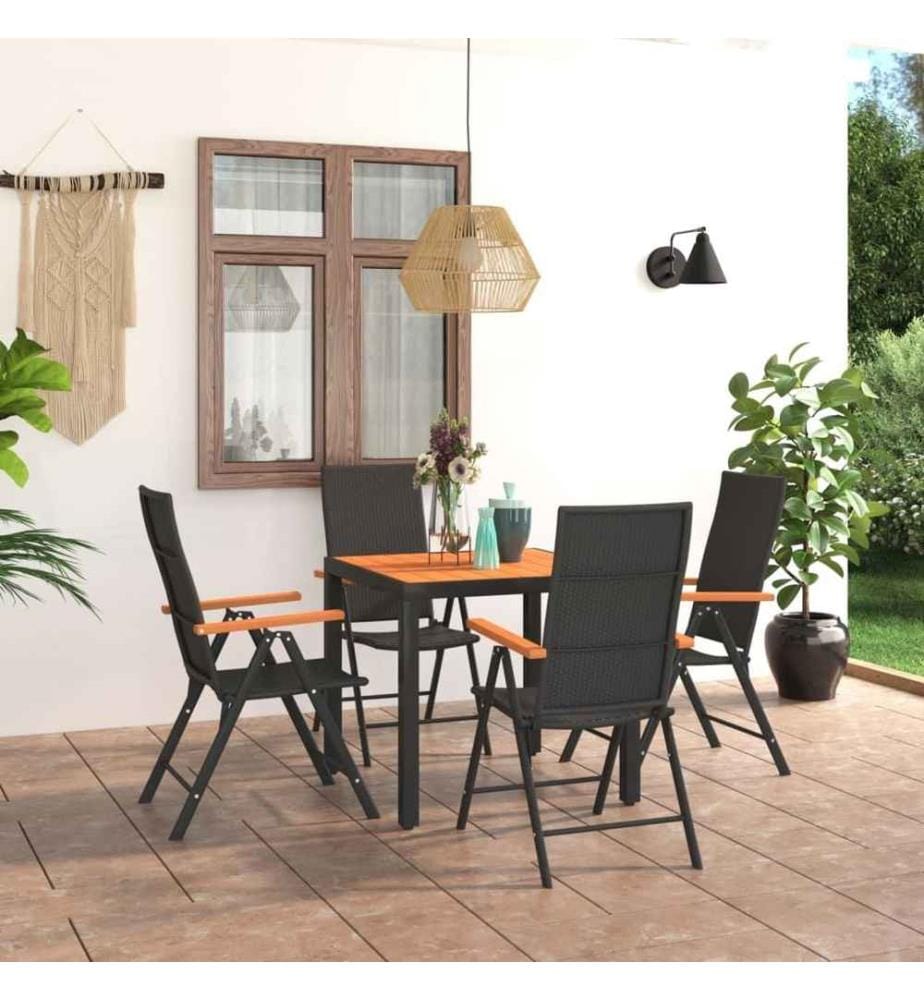 5-tlg. Garten-Essgruppe Schwarz und Braun