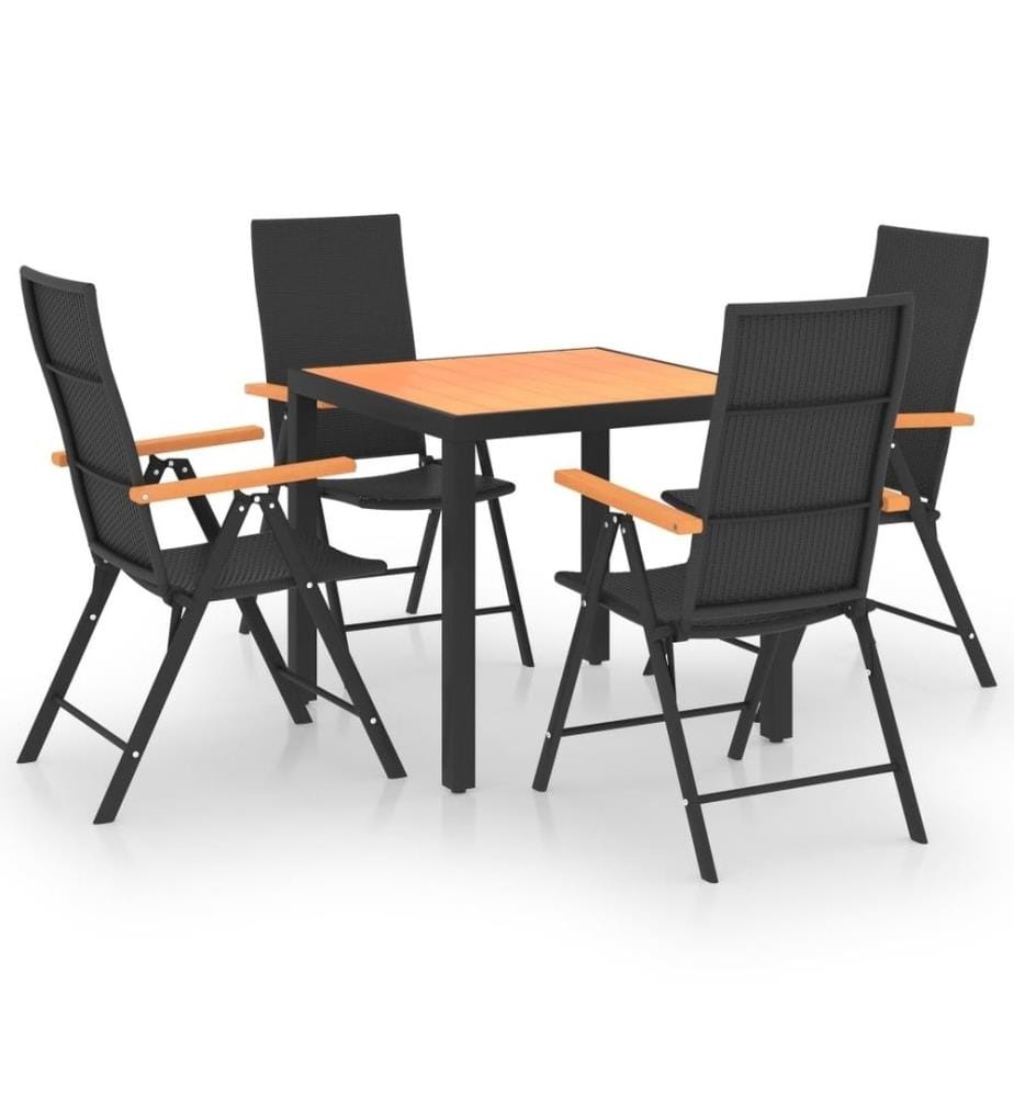 5-tlg. Garten-Essgruppe Schwarz und Braun