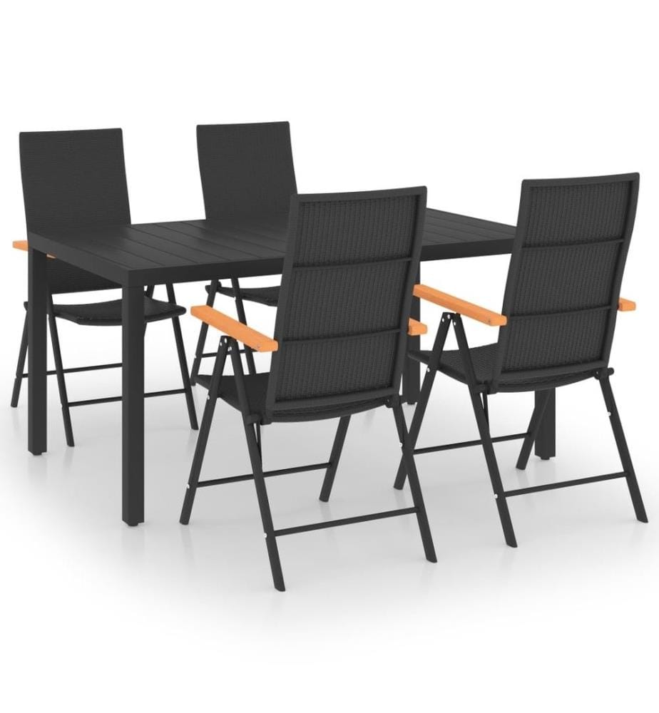 5-tlg. Garten-Essgruppe Schwarz und Braun
