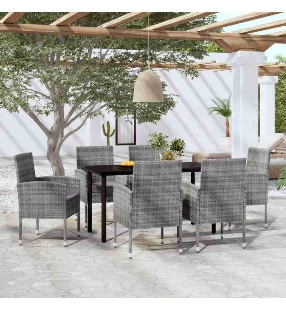 Ensemble de salle à manger de jardin 7 pcs Anthracite