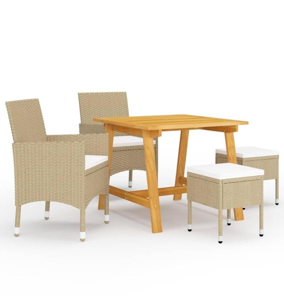 5-tlg. Garten-Essgruppe Beige