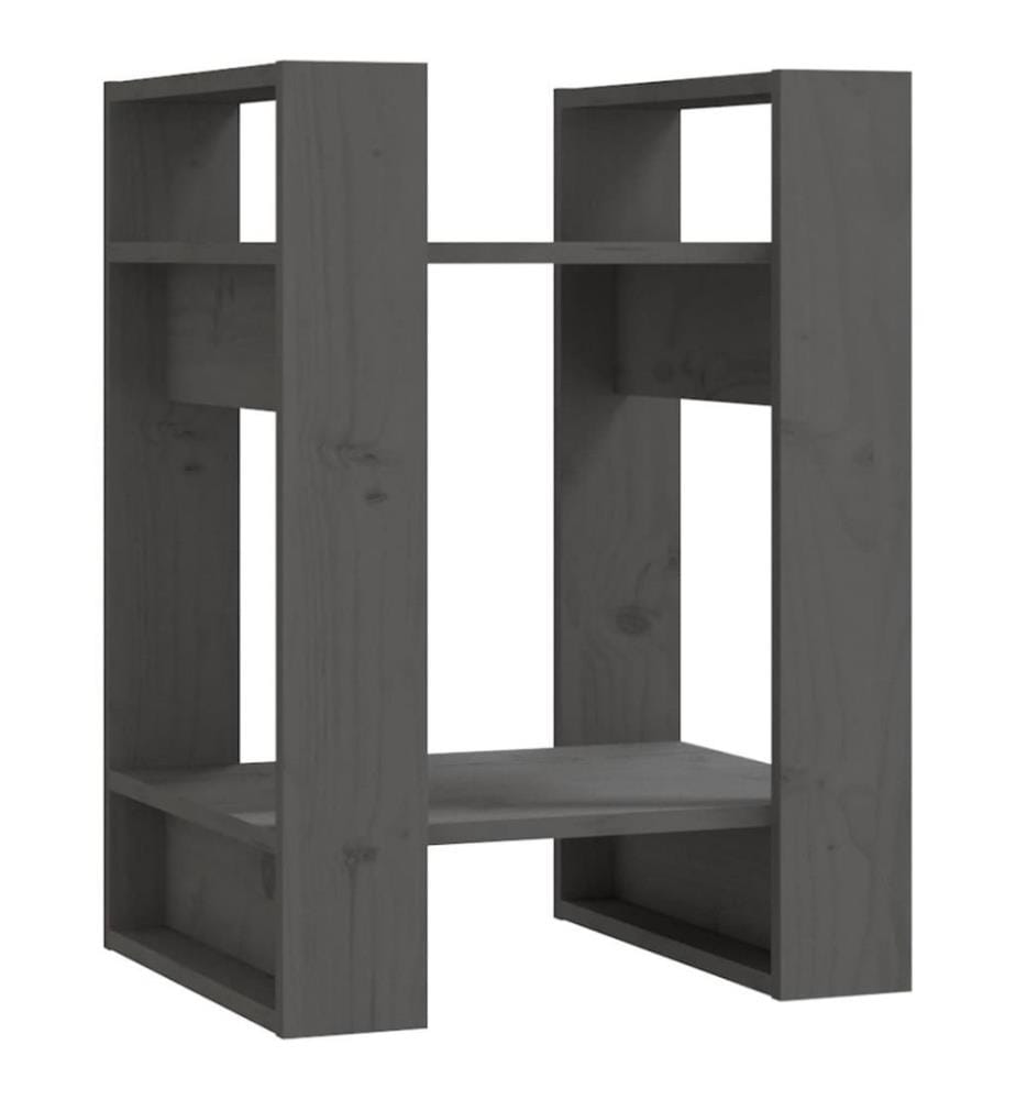 Bücherregal/Raumteiler Grau 41x35x57 cm Massivholz Kiefer