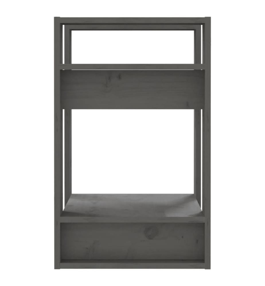 Bücherregal/Raumteiler Grau 41x35x57 cm Massivholz Kiefer