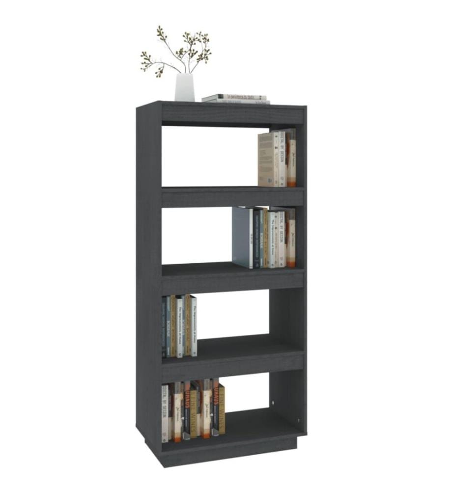 Bücherregal/Raumteiler Grau 60x35x135 cm Massivholz Kiefer