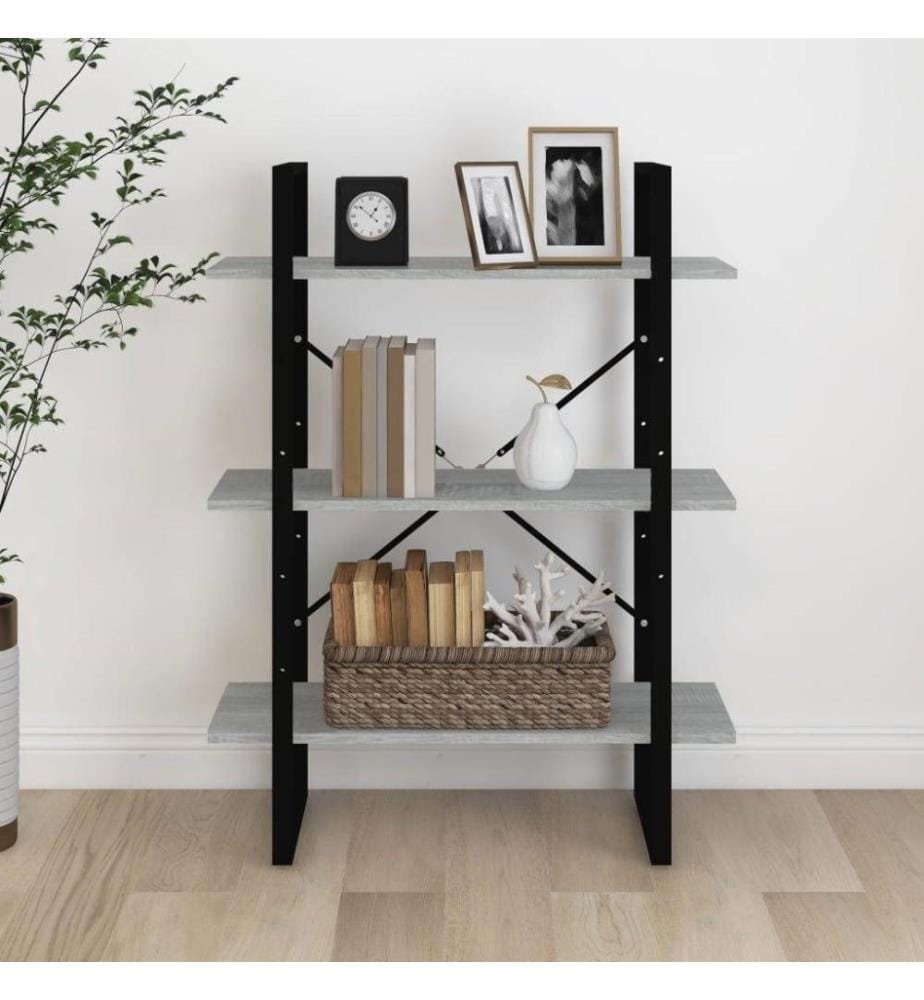 Bibliothèque Sonoma gris 80x30x105 cm Bois d'ingénierie