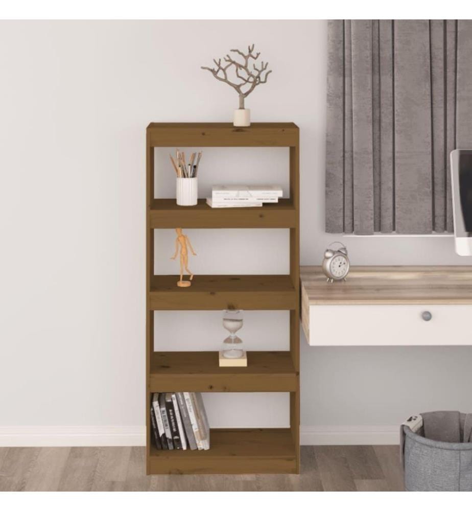 Bibliothèque/Séparateur de pièce Marron miel 60x30x135,5 cm Pin