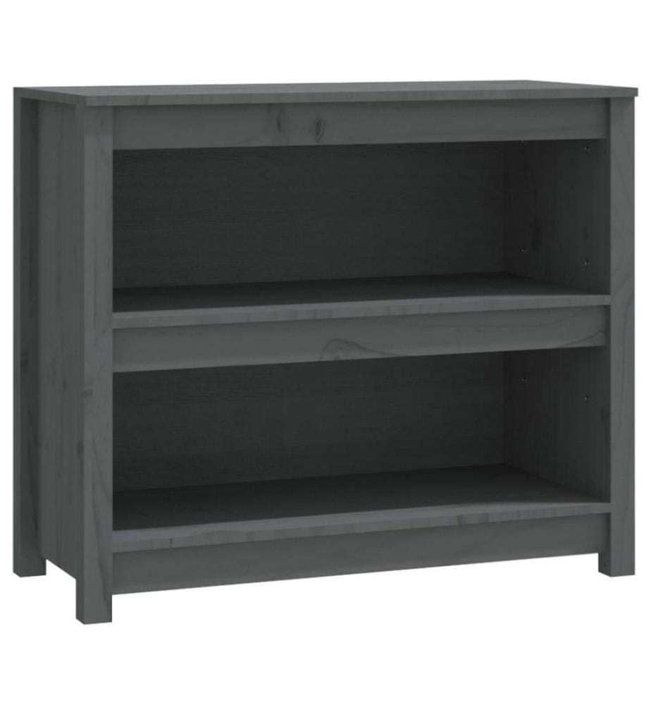 Bibliothèque Gris 80x35x68 cm Bois de pin massif