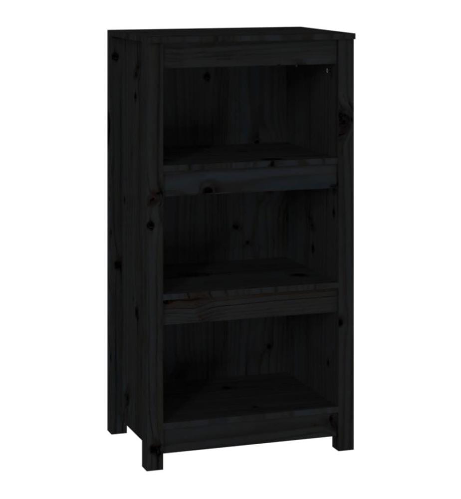 Bücherregal Schwarz 50x35x97 cm Massivholz Kiefer