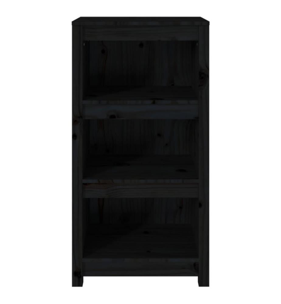 Bücherregal Schwarz 50x35x97 cm Massivholz Kiefer