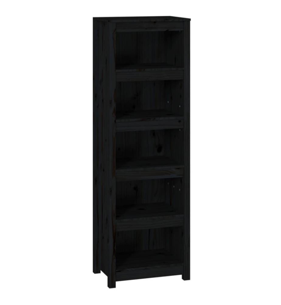 Bibliothèque Noir 50x35x154 cm Bois de pin massif