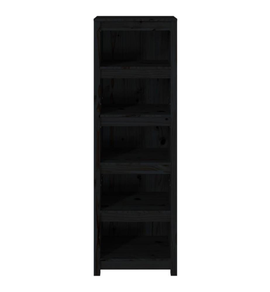 Bibliothèque Noir 50x35x154 cm Bois de pin massif
