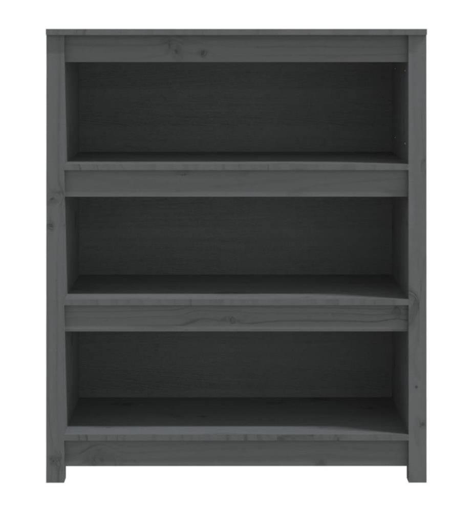 Bücherregal Grau 80x35x97 cm Massivholz Kiefer