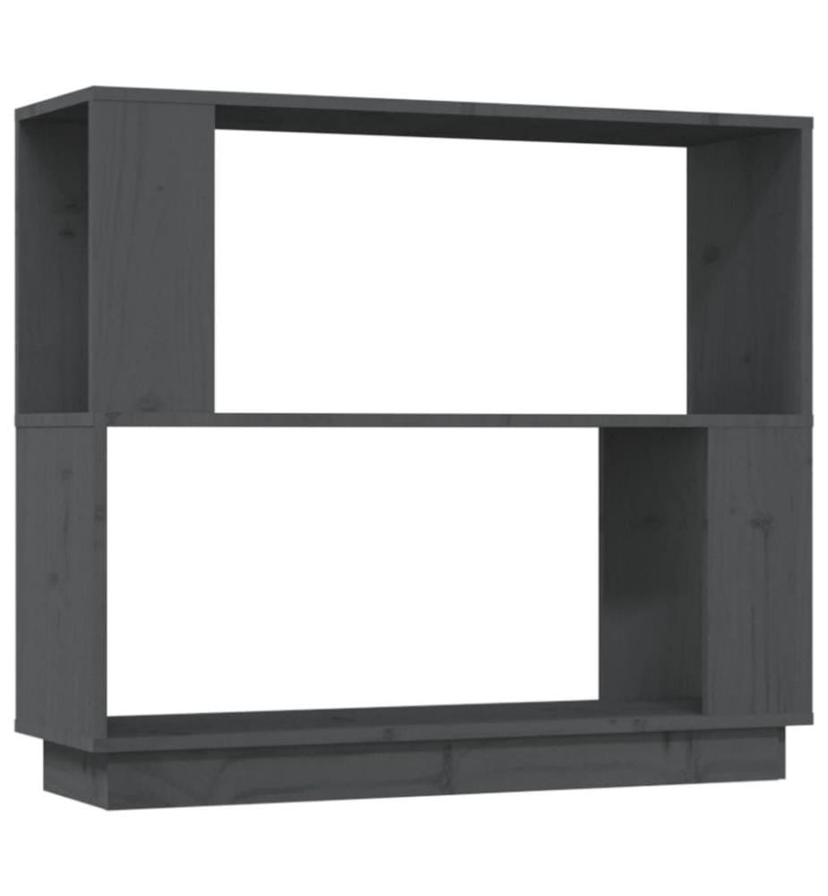 Bücherregal/Raumteiler Grau 80x25x70 cm Massivholz Kiefer