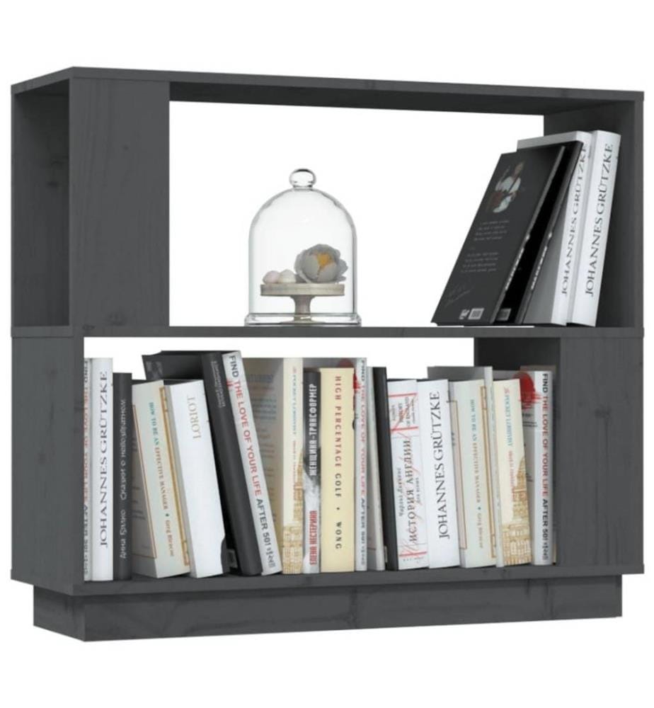 Bücherregal/Raumteiler Grau 80x25x70 cm Massivholz Kiefer