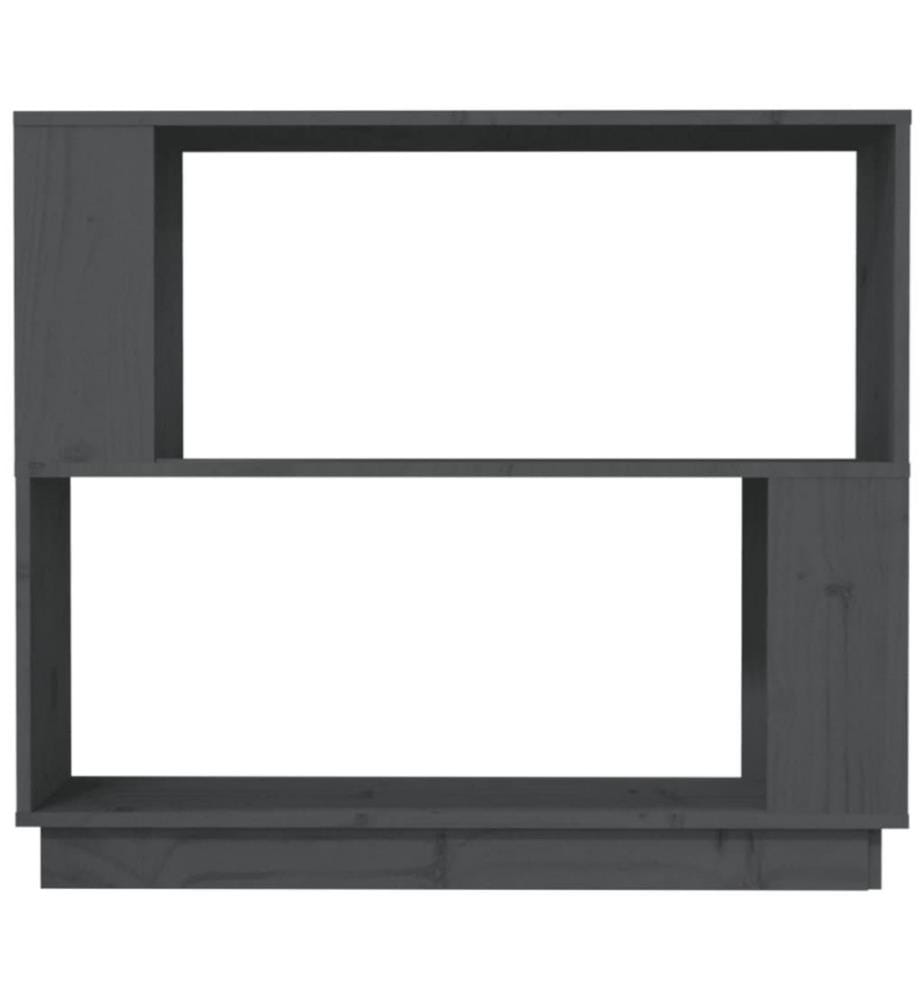 Bücherregal/Raumteiler Grau 80x25x70 cm Massivholz Kiefer
