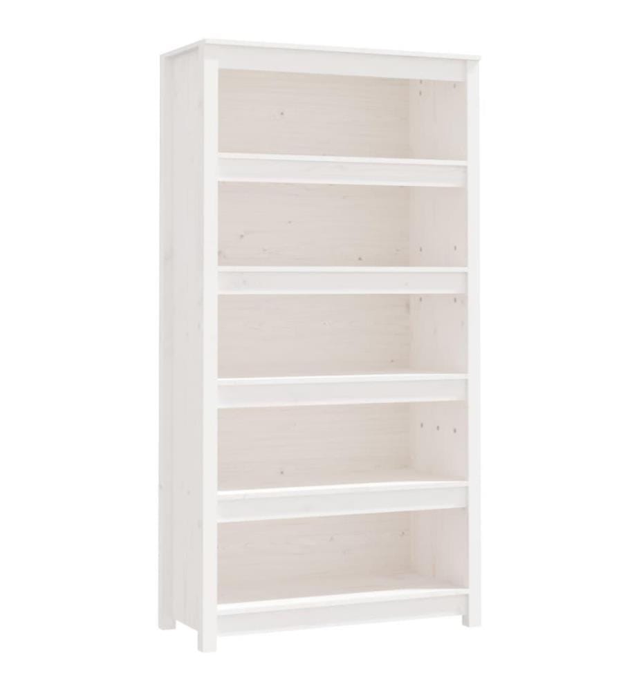 Bücherregal Weiss 80x35x154 cm Massivholz Kiefer