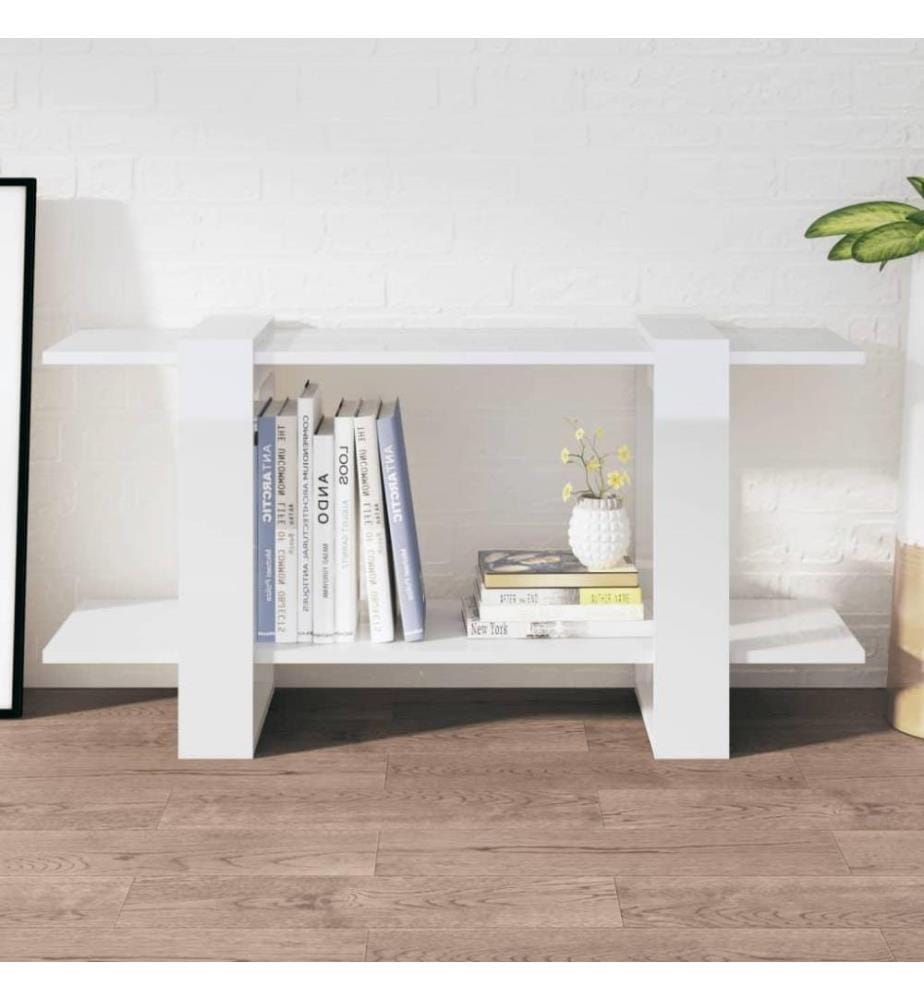 Bibliothèque Blanc brillant 100x30x51 cm Bois d'ingénierie