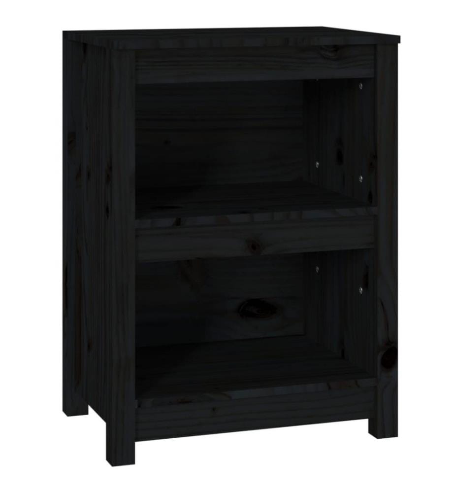 Bibliothèque Noir 50x35x68 cm Bois de pin massif