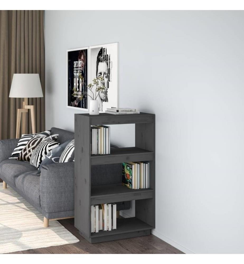 Bücherregal/Raumteiler Grau 60x35x103 cm Massivholz Kiefer