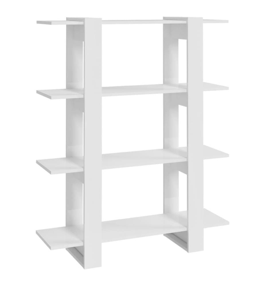 Bücherregal/Raumteiler Hochglanz-Weiss 100x30x123,5 cm