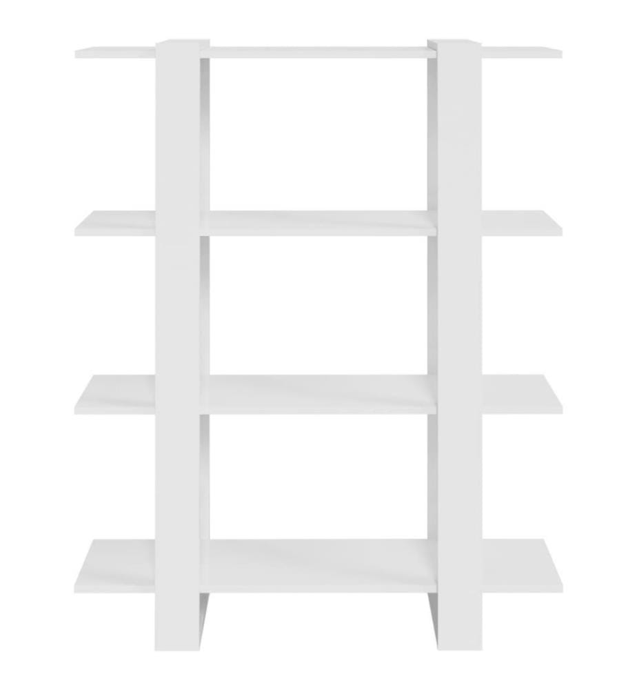 Bücherregal/Raumteiler Hochglanz-Weiss 100x30x123,5 cm