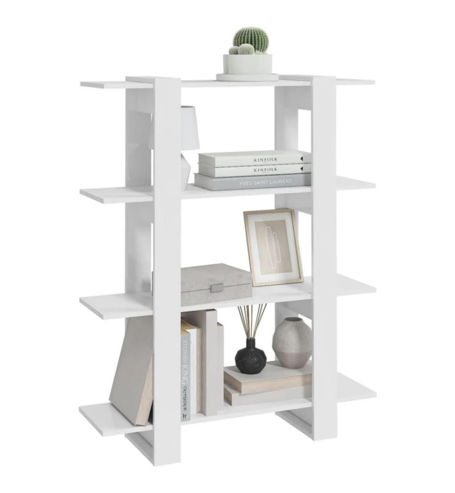 Bücherregal/Raumteiler Hochglanz-Weiss 100x30x123,5 cm
