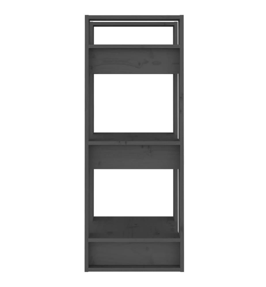 Bibliothèque/Séparateur de pièce Gris 41x35x91 cm Pin solide
