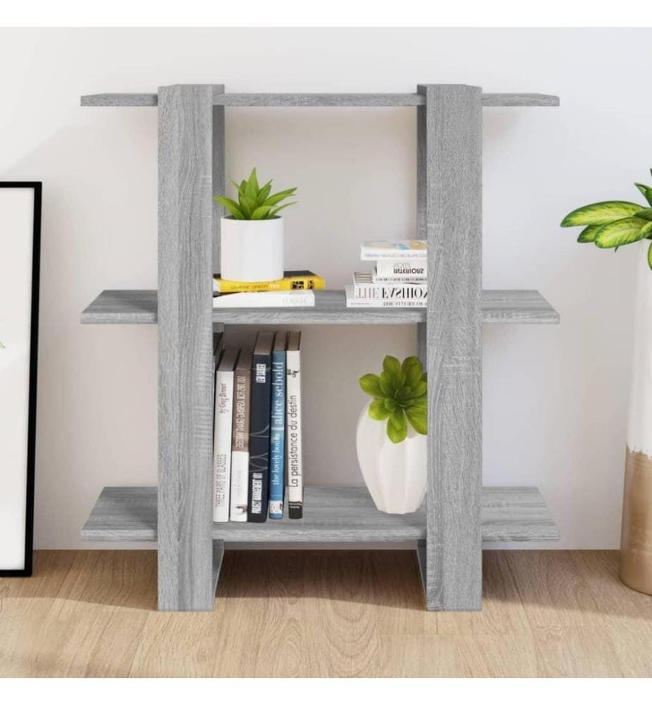 Bücherregal/Raumteiler Grau Sonoma 80x30x87 cm