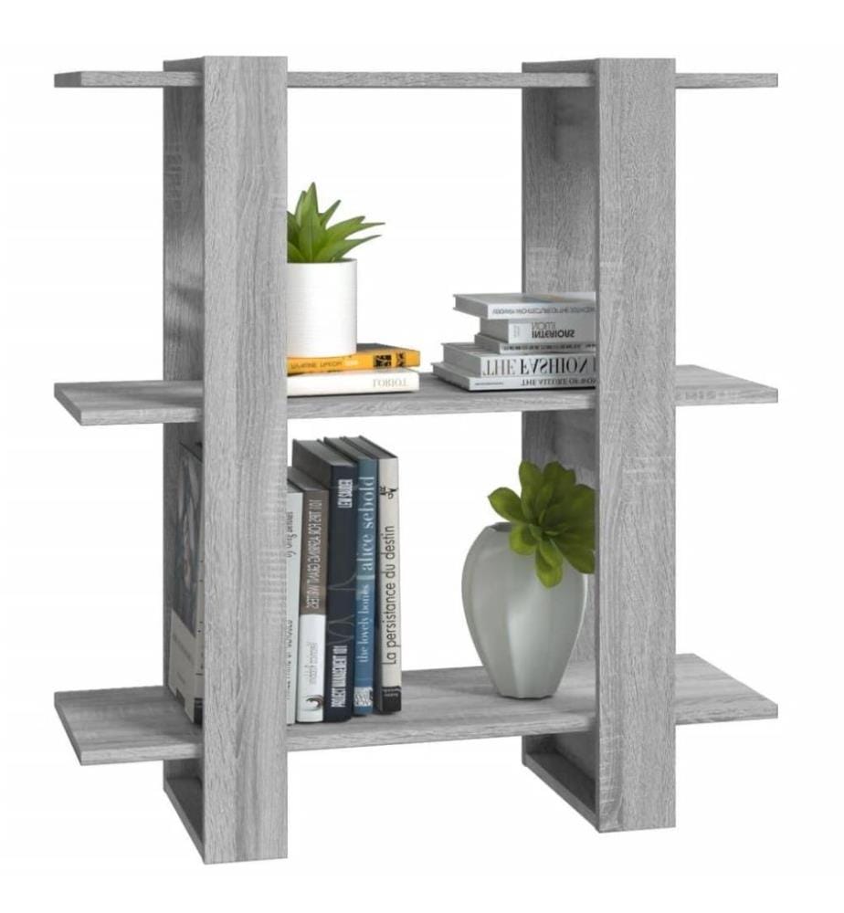Bücherregal/Raumteiler Grau Sonoma 80x30x87 cm