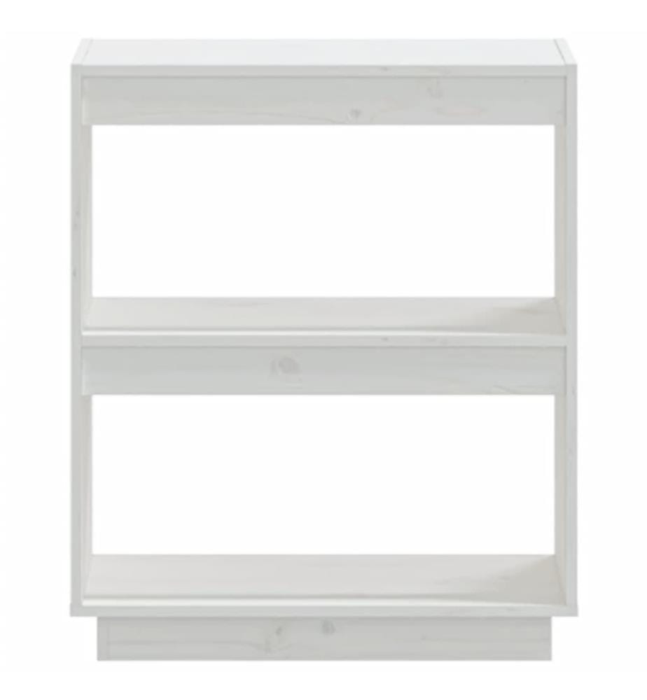 Bibliothèque Blanc 60x35x71 cm Bois de pin massif
