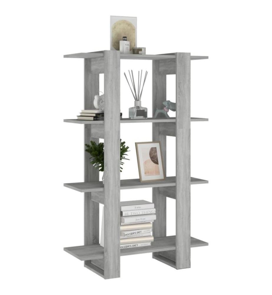 Bibliothèque/Séparateur de pièce Sonoma gris 80x30x123,5 cm