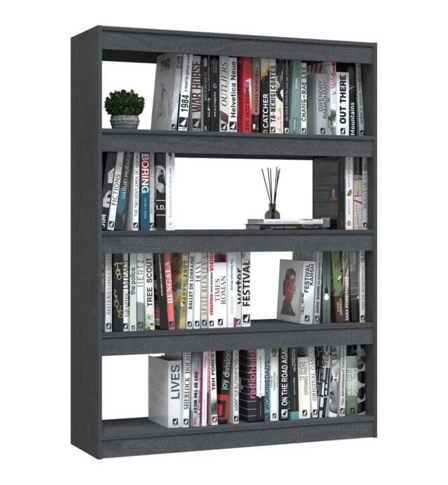 Bücherregal/Raumteiler Grau 100x30x135,5cm Kiefer Massivholz