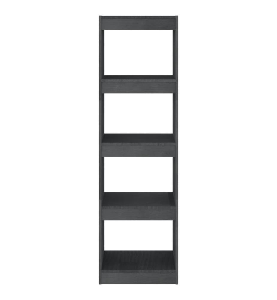 Bücherregal Raumteiler Grau 40x30x135,5 cm Massivholz Kiefer