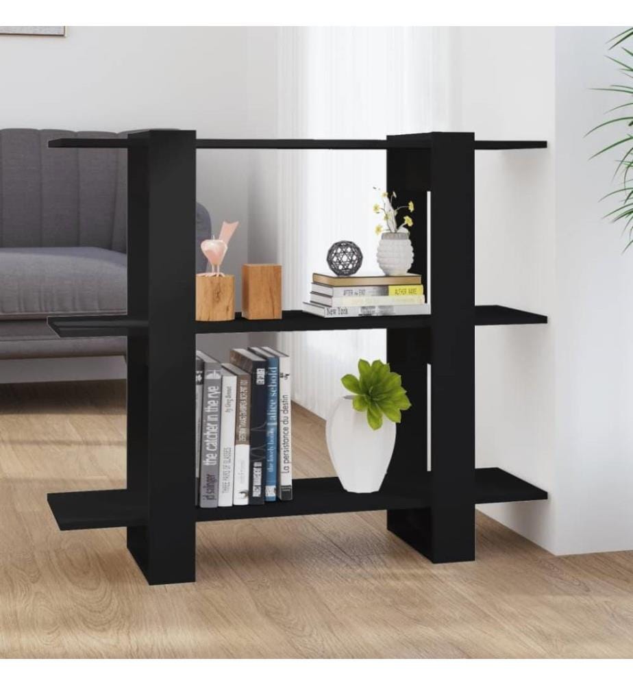 Bibliothèque/Séparateur de pièce Noir 100x30x87 cm