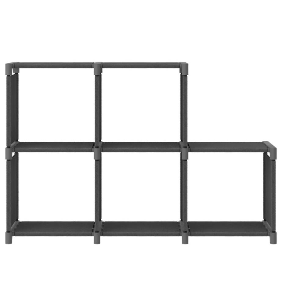 Étagère d'affichage 5 cubes Gris 103x30x72,5 cm Tissu