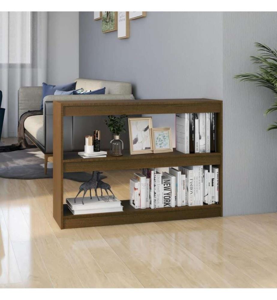 Bücherregal Raumteiler 100x30x71,5 cm Massivholz Kiefer