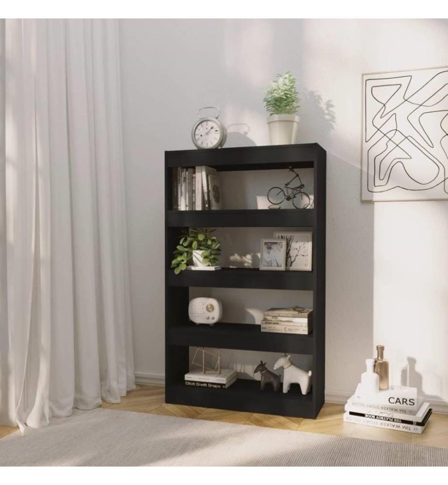 Bibliothèque/Séparateur de pièce Noir 80x30x135 cm Aggloméré