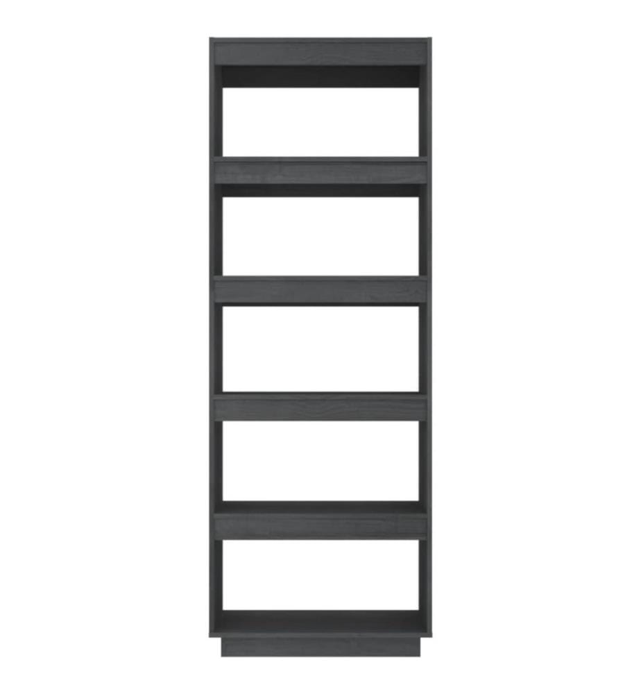 Bibliothèque/Séparateur de pièce Gris 60x35x167 cm Pin massif