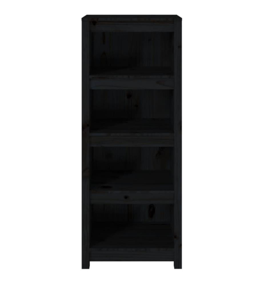 Bibliothèque Noir 50x35x125,5 cm Bois de pin massif